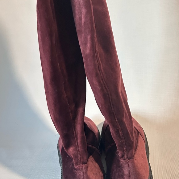 Olivia Miller Burgundy Lynbrook Velvet Over-the-Knee Boots - Chic and Stylish! - Picture 4 of 4